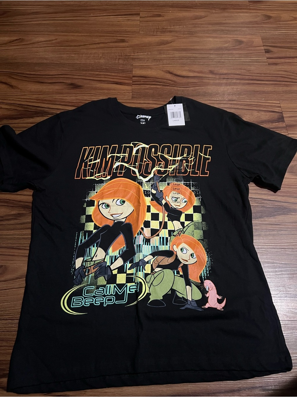 Disney Kim Possible Black T-Shirt with Orange and Green Graphic